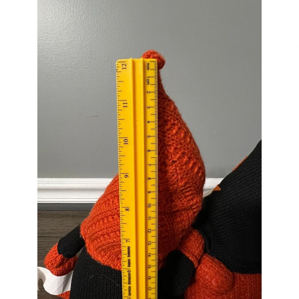 Halloween Gnomes Plush Set 2 Jack-O-Lantern Pumpkin Knit Holiday Decor 12 Inch‎